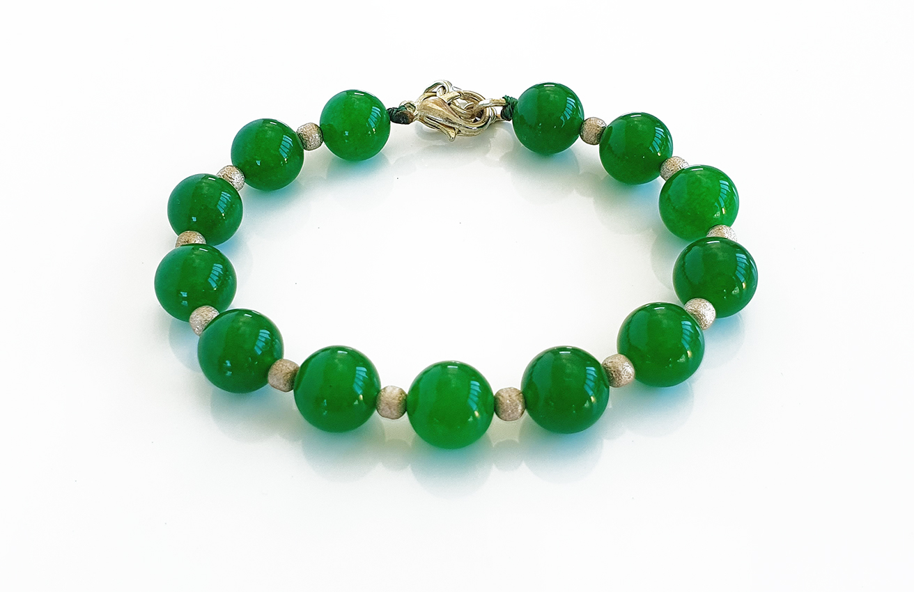 Green Onyx with Buddha Bracelet  Rudraksha Ratna
